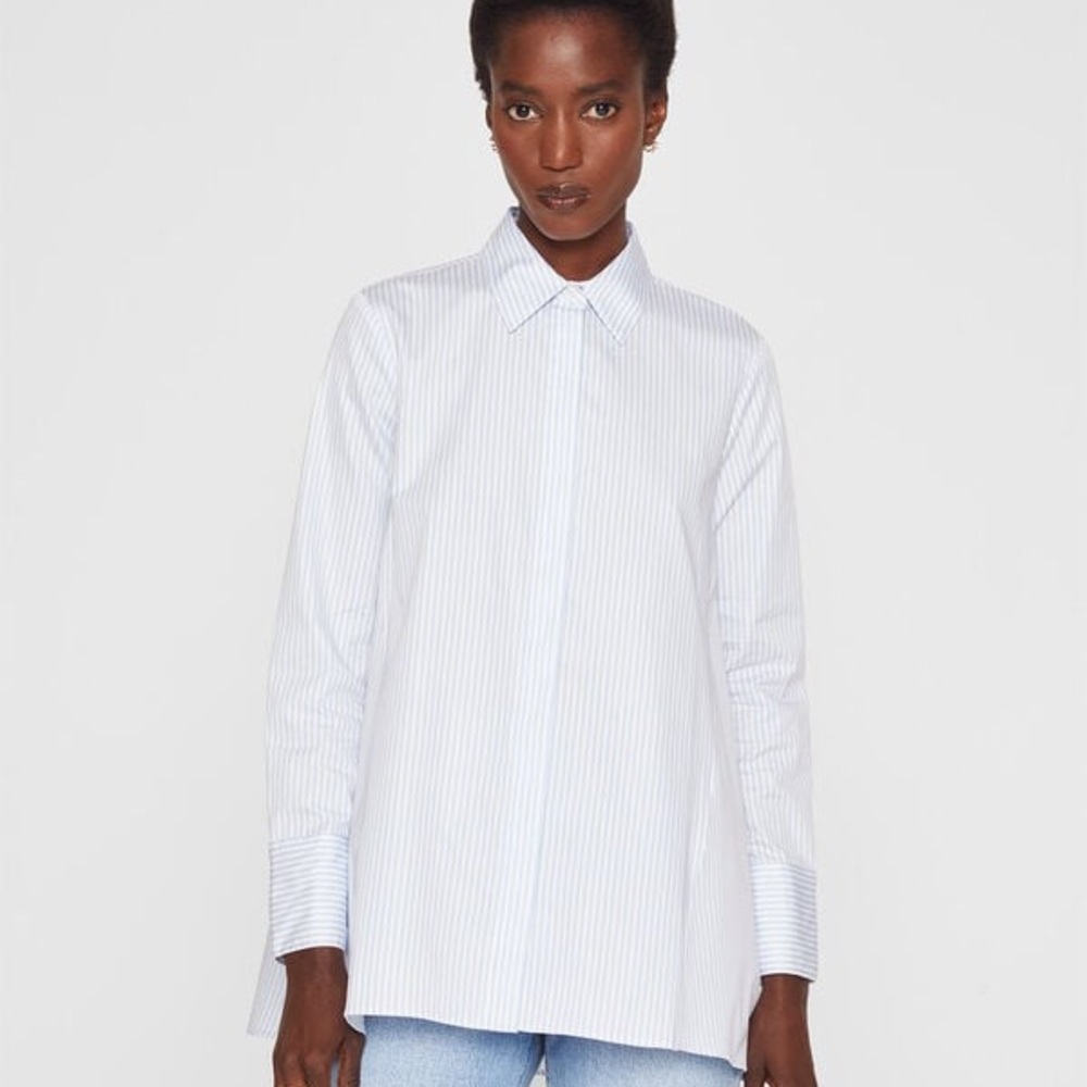 CLUB MONACO Pinstripe Button Down Swing Shirt